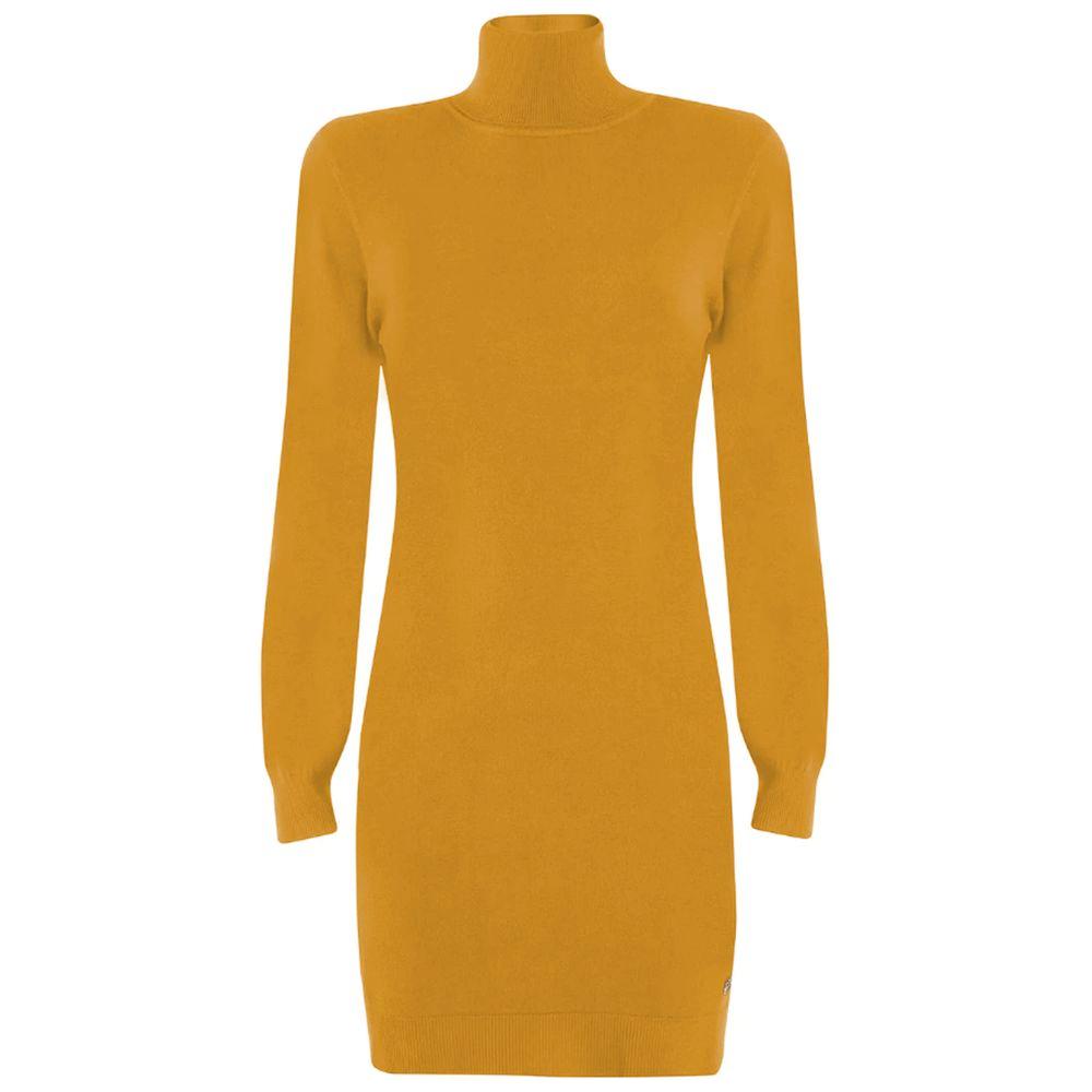 Yes Zee Yellow Viscose Dress Yes Zee