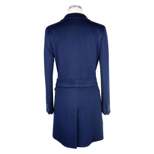 Made in Italy Blue Cashmere Jackets & Coat Made in Italy