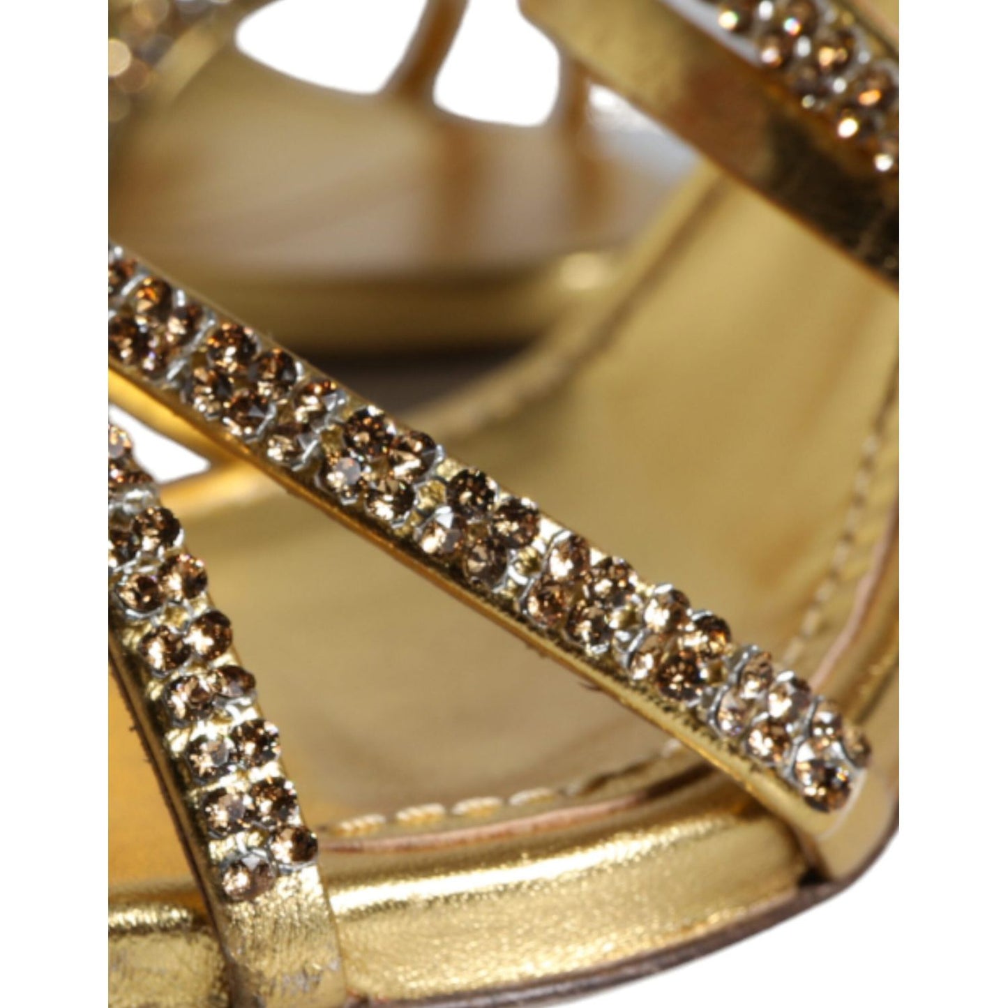 Dolce & Gabbana Gold Crystals Keira Heels Sandals Shoes Dolce & Gabbana