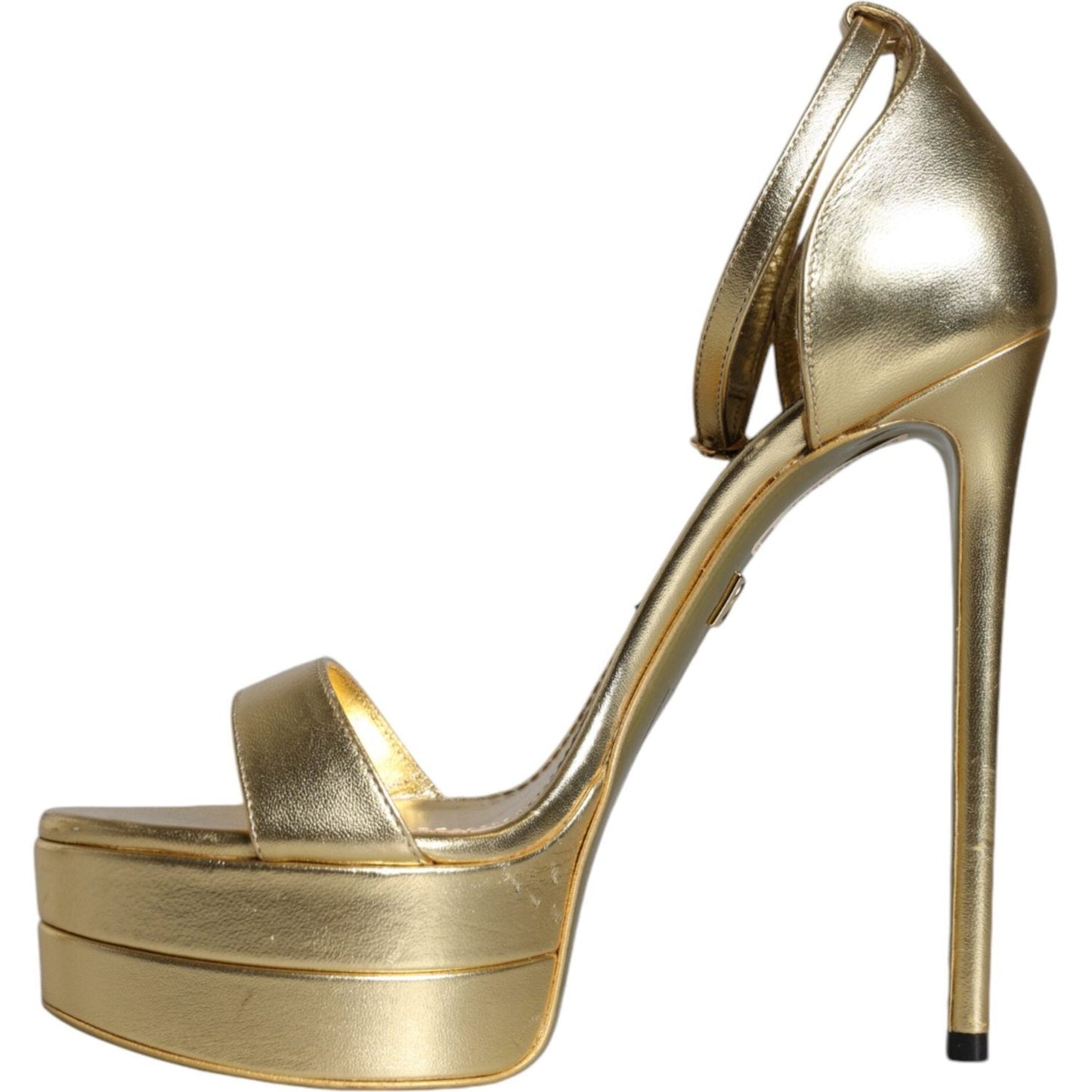 Dolce & Gabbana Gold Leather Platform Keira Sandals Shoes Dolce & Gabbana