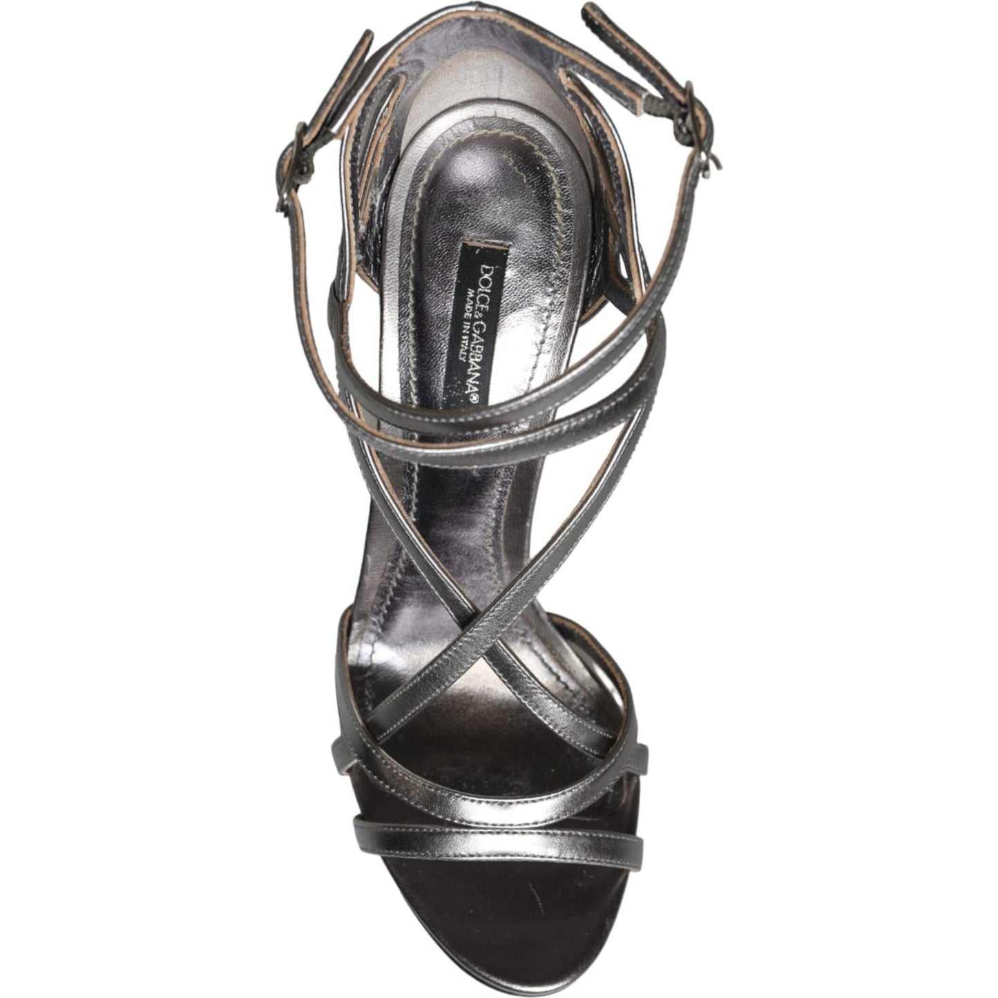 Dolce & Gabbana Silver Keira Leather Heels Sandals Shoes Dolce & Gabbana