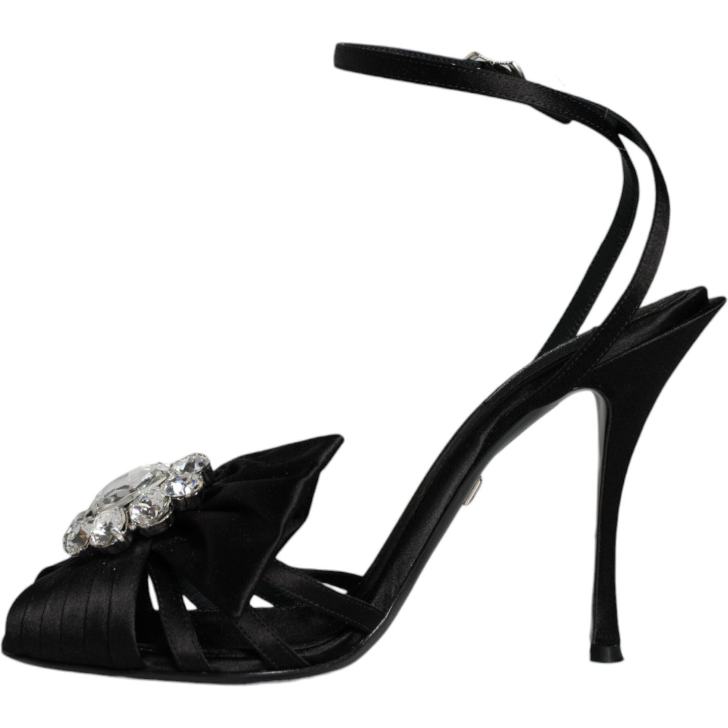 Dolce & Gabbana Black Crystal Ankle Strap Sandals Shoes Dolce & Gabbana