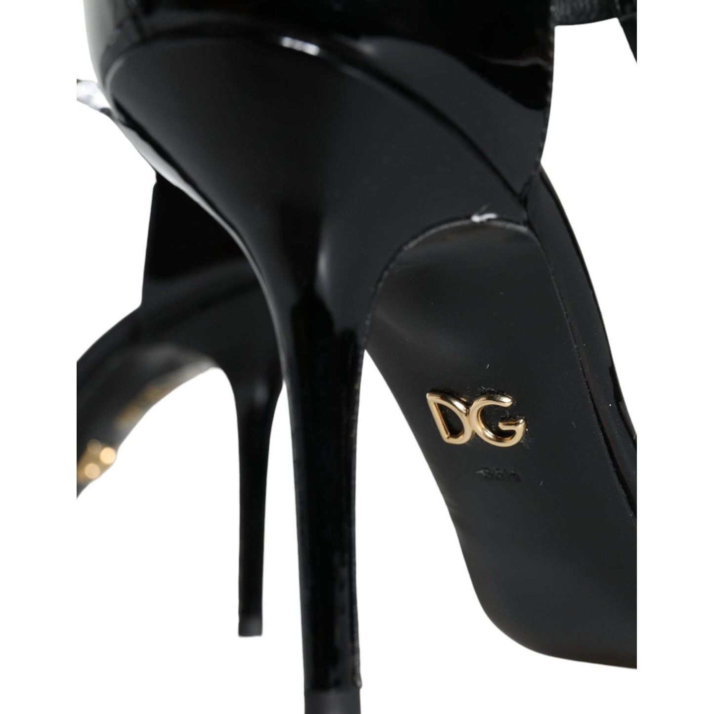 Dolce & Gabbana Black Patent Leather T-strap Heels Pumps Shoes Dolce & Gabbana