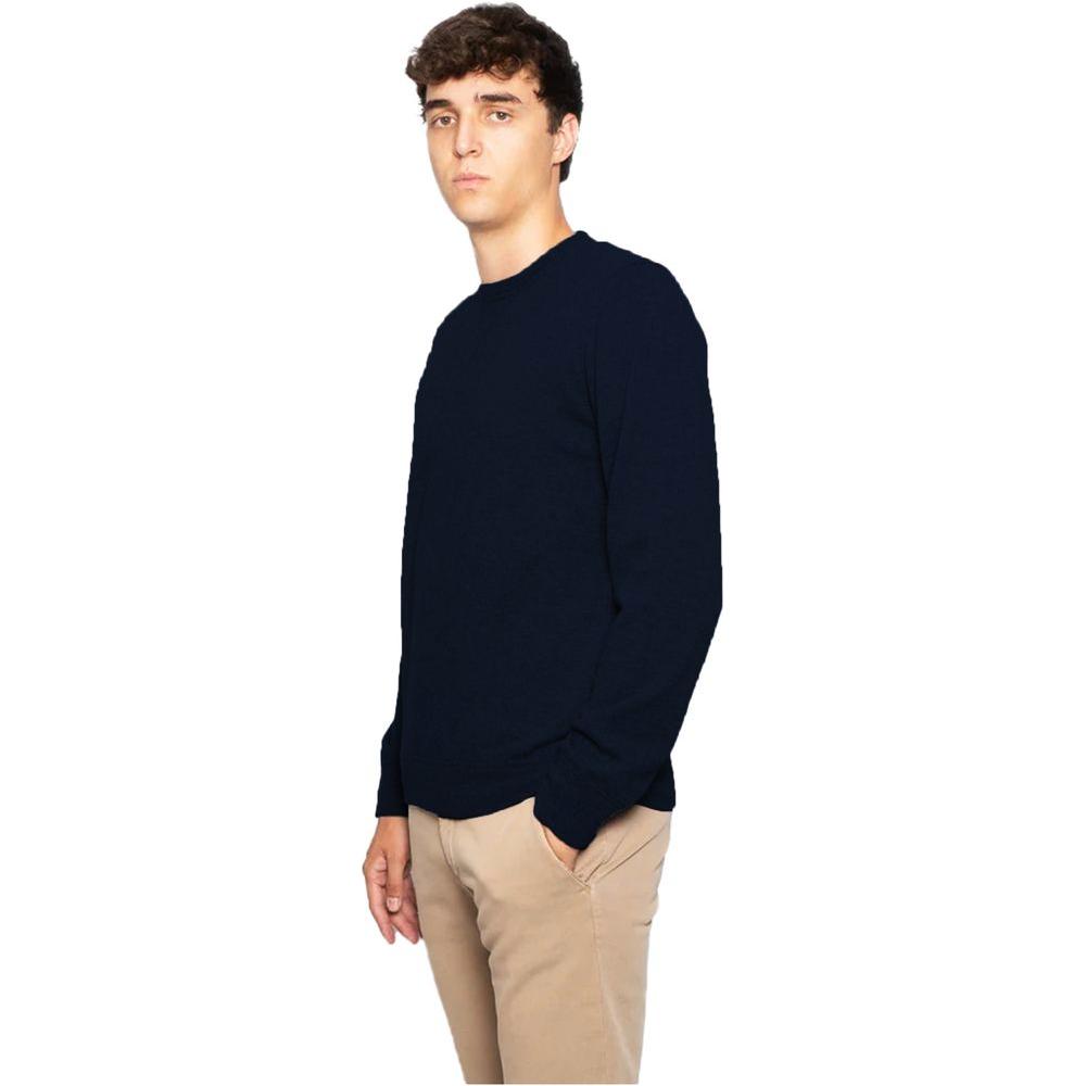 Alpha Studio Blue Wool Men's Crewneck Sweater Alpha Studio