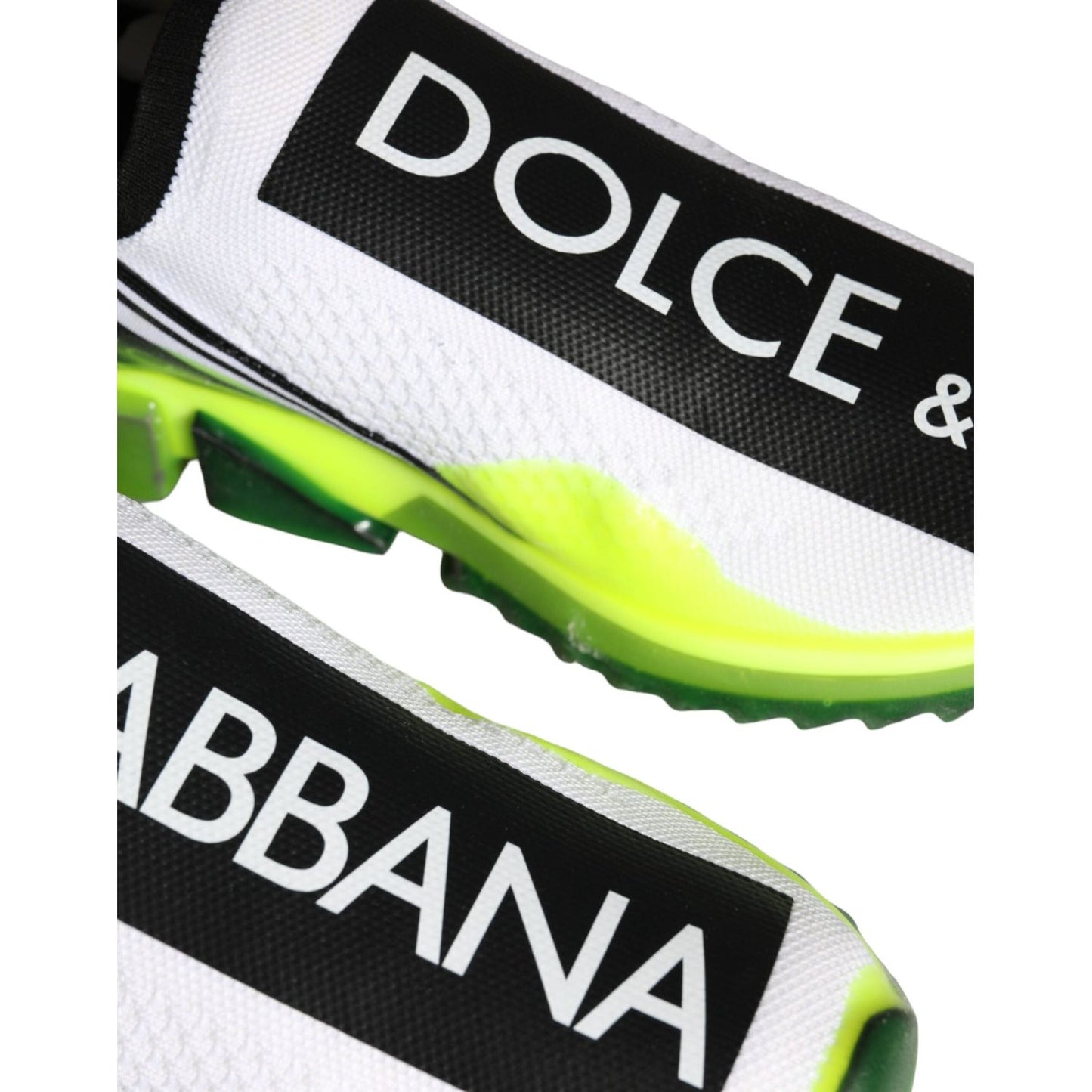 Dolce & Gabbana White Yellow Slip On Sorrento Sneakers Shoes Dolce & Gabbana