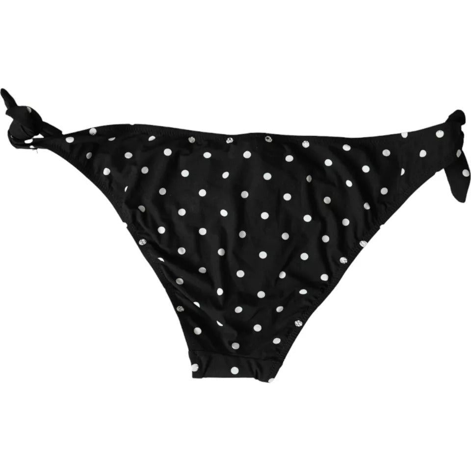 Dolce & Gabbana Black Polka Dot Swimwear Beachwear Bottom Bikini Dolce & Gabbana