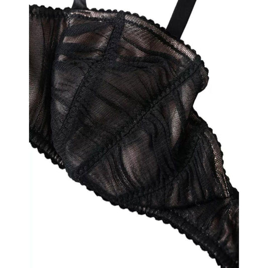 Dolce & Gabbana Black Silk Stretch Women Balconcino Bra Underwear Dolce & Gabbana