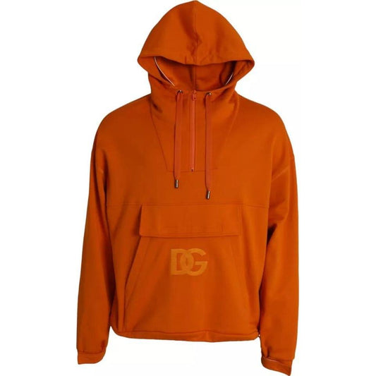 Dolce & Gabbana Orange Hooded Pullover Sweatshirt Sweater Dolce & Gabbana