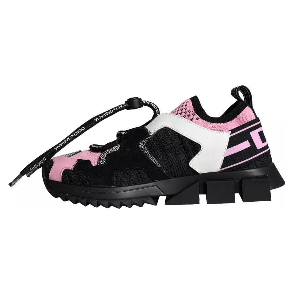 Dolce & Gabbana Black Pink Mesh Sorrento Trekking Sneakers Shoes Dolce & Gabbana