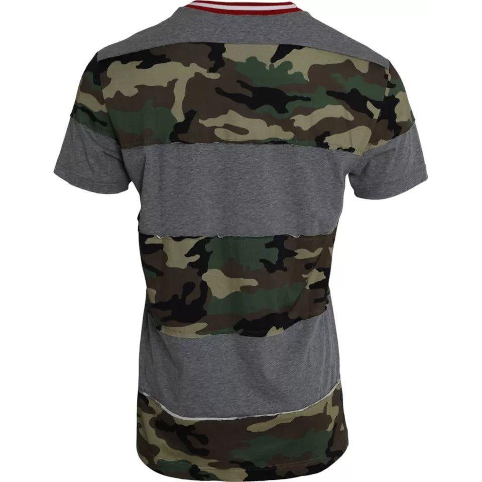 Dolce & Gabbana Multicolor Camouflage Cotton Crew Neck Men T-shirt Dolce & Gabbana