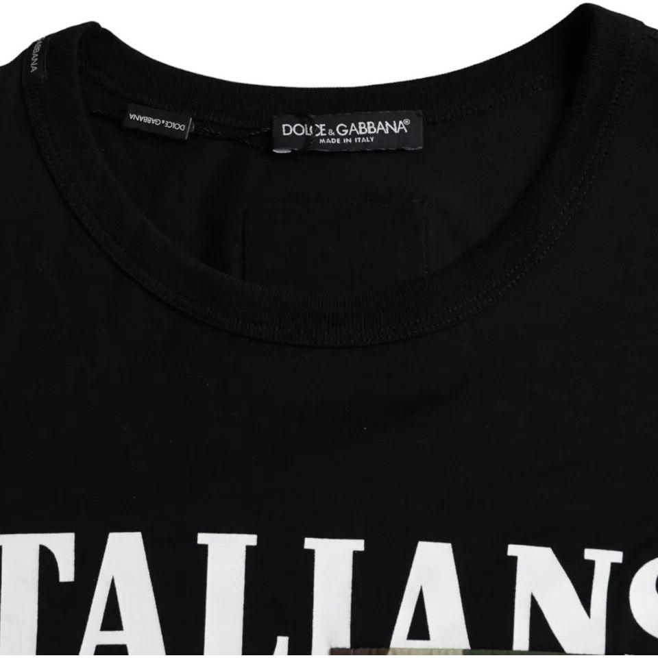 Dolce & Gabbana Black Camouflage Cotton Short Sleeve T-shirt Dolce & Gabbana