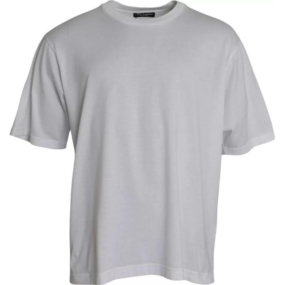 Dolce & Gabbana White Cotton Round Neck Short Sleeve T-shirt Dolce & Gabbana