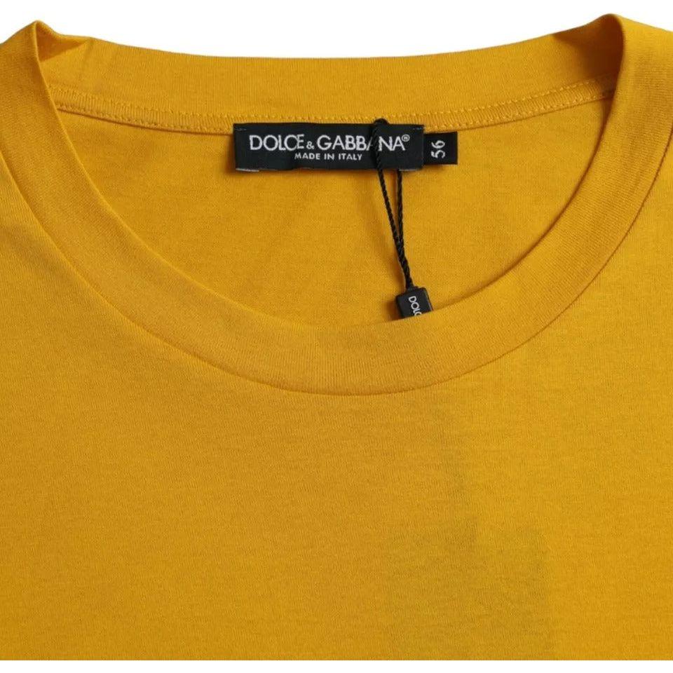 Dolce & Gabbana Dark Yellow Logo Cotton Round Neck T-shirt Dolce & Gabbana