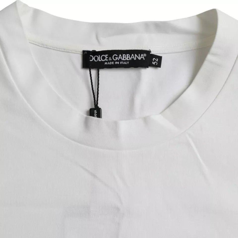 Dolce & Gabbana White Logo Round Neck Short Sleeves T-shirt Dolce & Gabbana