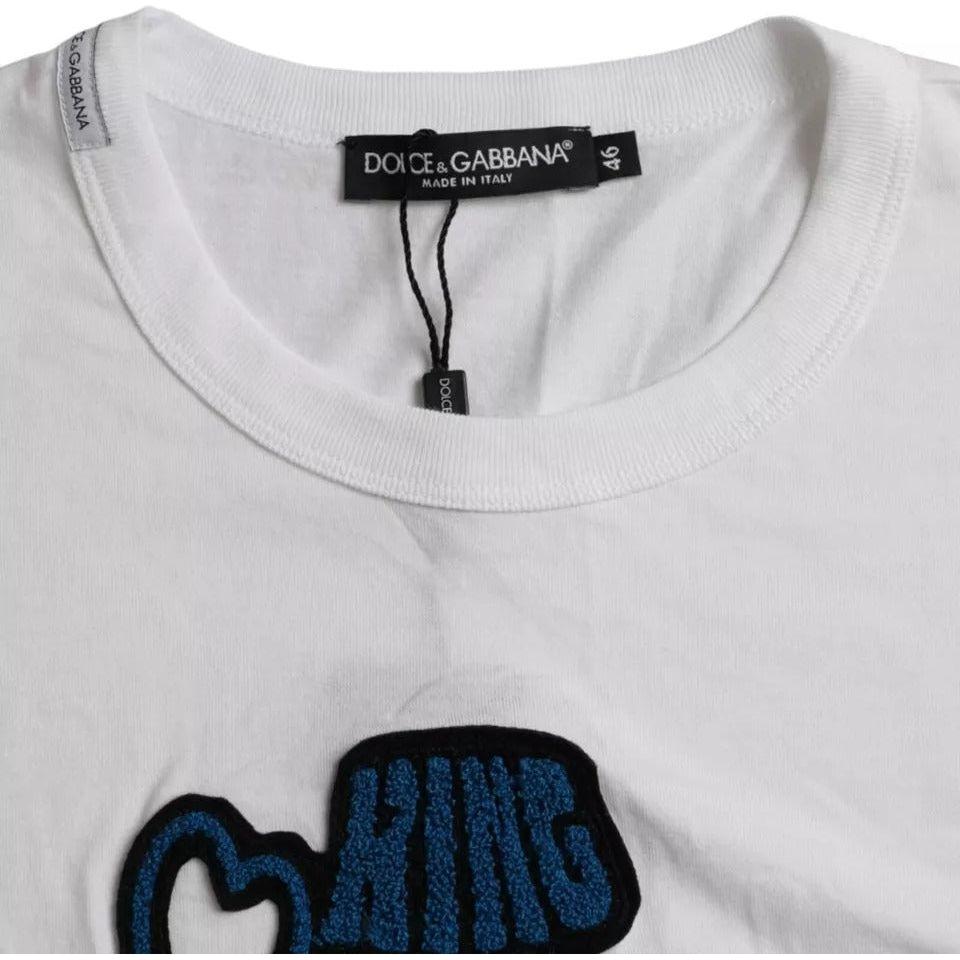 Dolce & Gabbana White King Of Love Round Neck Short Sleeves T-shirt Dolce & Gabbana