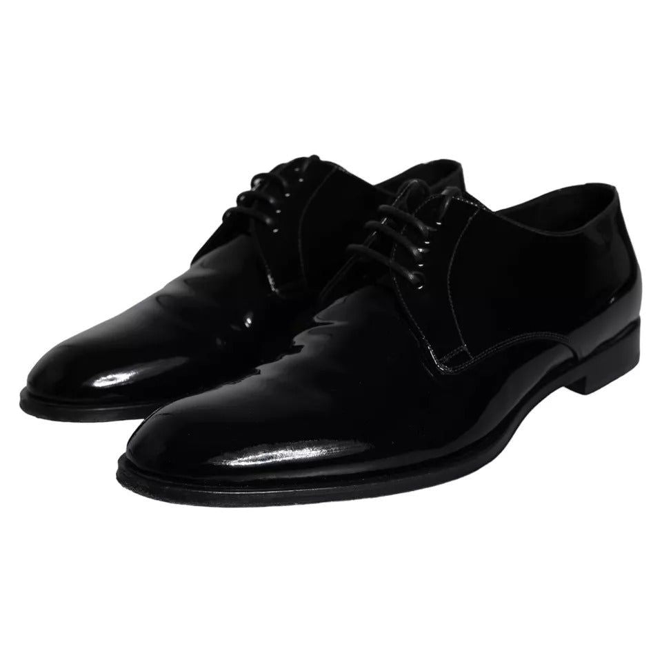 Dolce & Gabbana Black Calfskin Leather Derby Men Dress Shoes Dolce & Gabbana