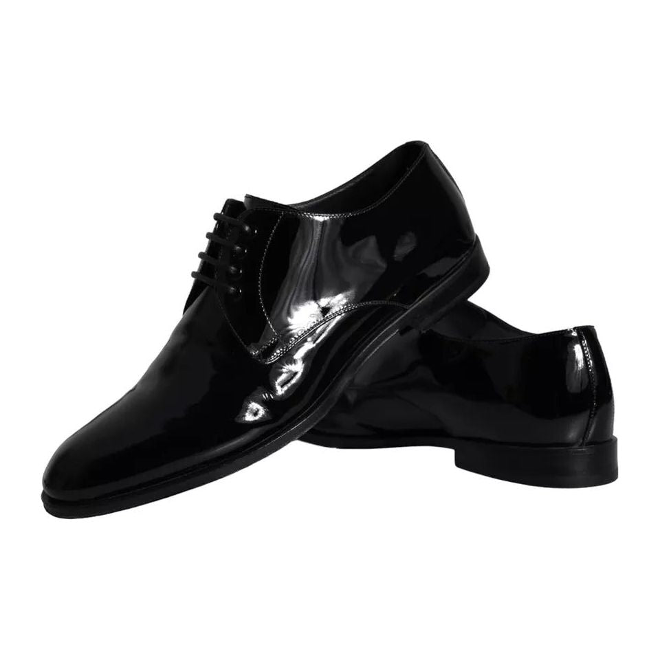 Dolce & Gabbana Black Calfskin Leather Derby Men Dress Shoes Dolce & Gabbana