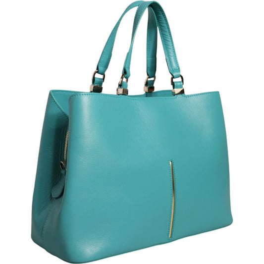 Patrizia Pepe Green Leather Women Shopping Tote Top Handle Bag Patrizia Pepe