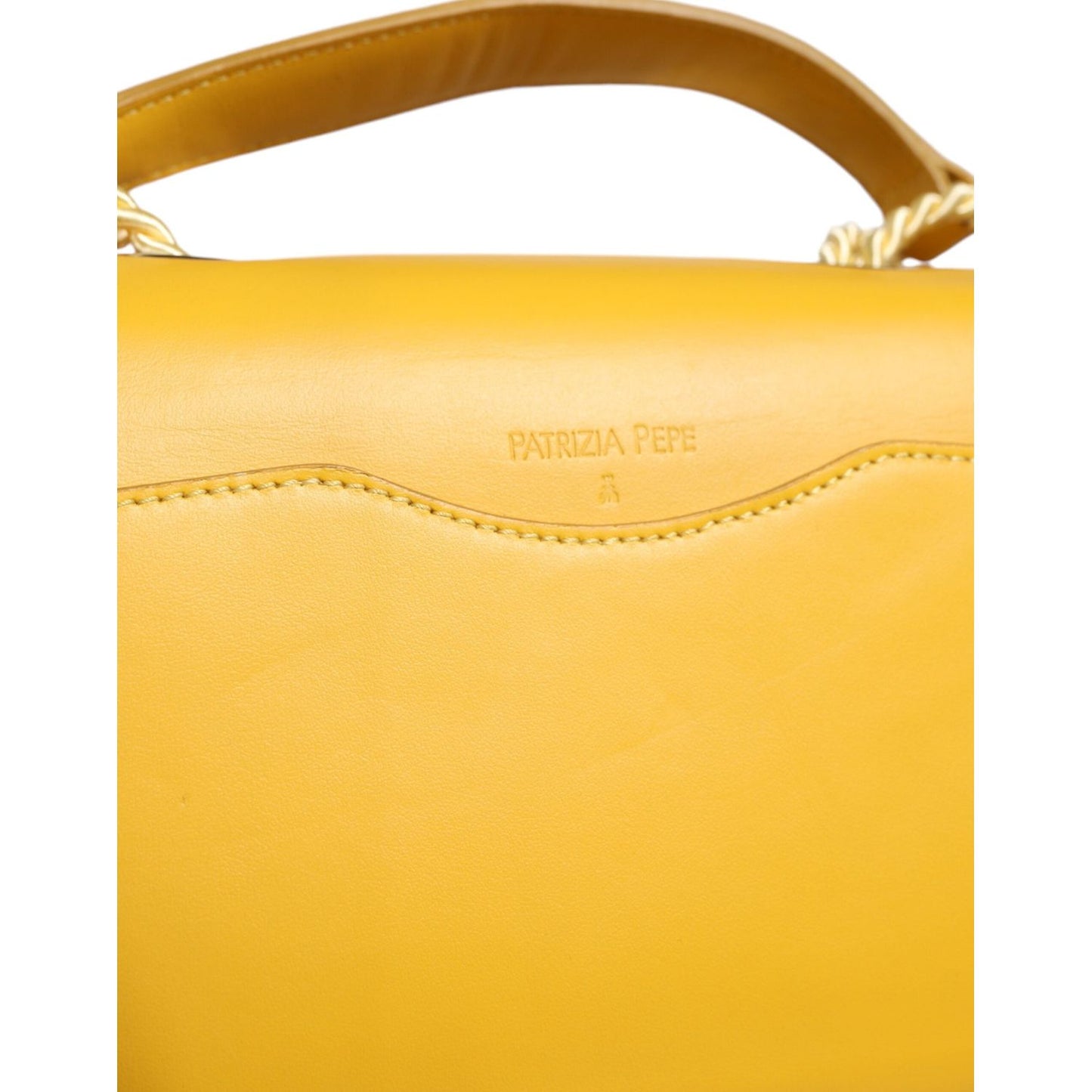 Patrizia Pepe Yellow Leather Shoulder Strap Top Handle Bag Patrizia Pepe