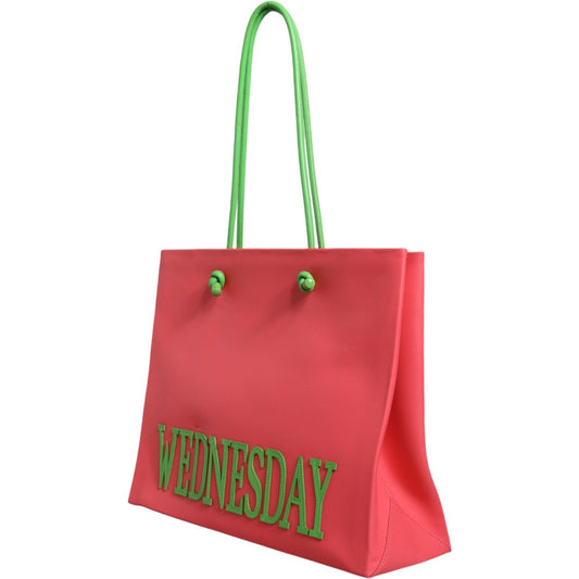 Alberta Ferretti Pink Leather Weekend Wednesday Shopping Tote Bag Alberta Ferretti