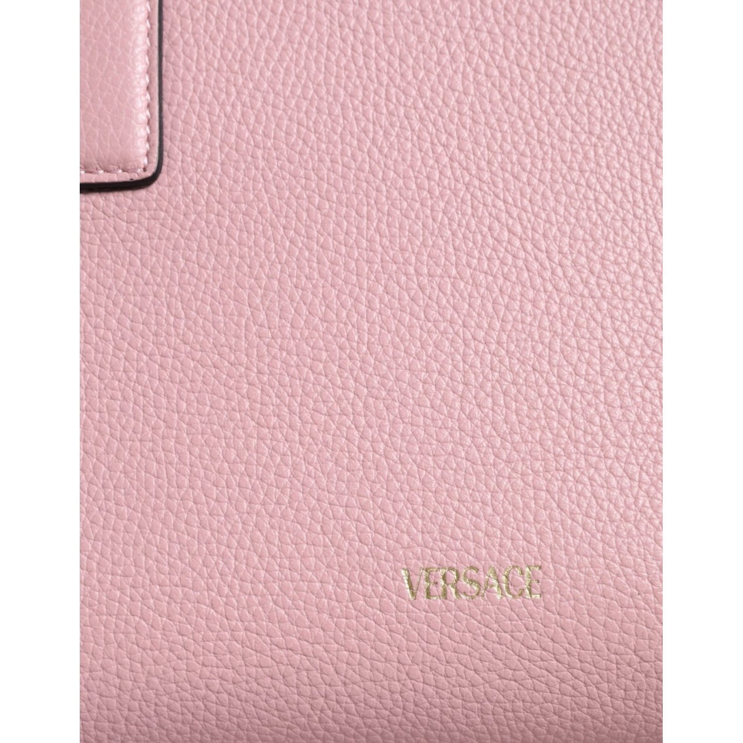 Versace Pink Small Top Handle Grainy Calf Leather Crossbody Bag Versace