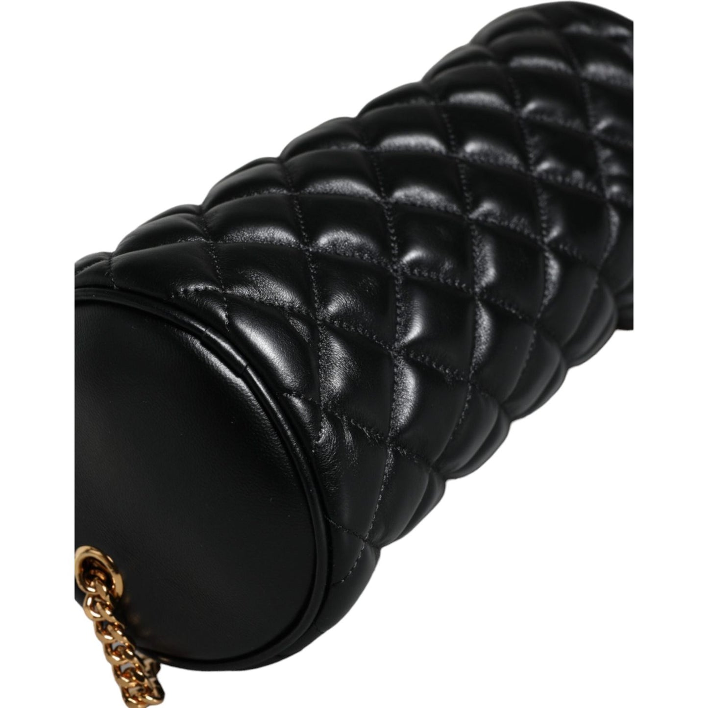 Versace Black Mini Quilted Lambskin Leather Crossbody Sling Bag Versace