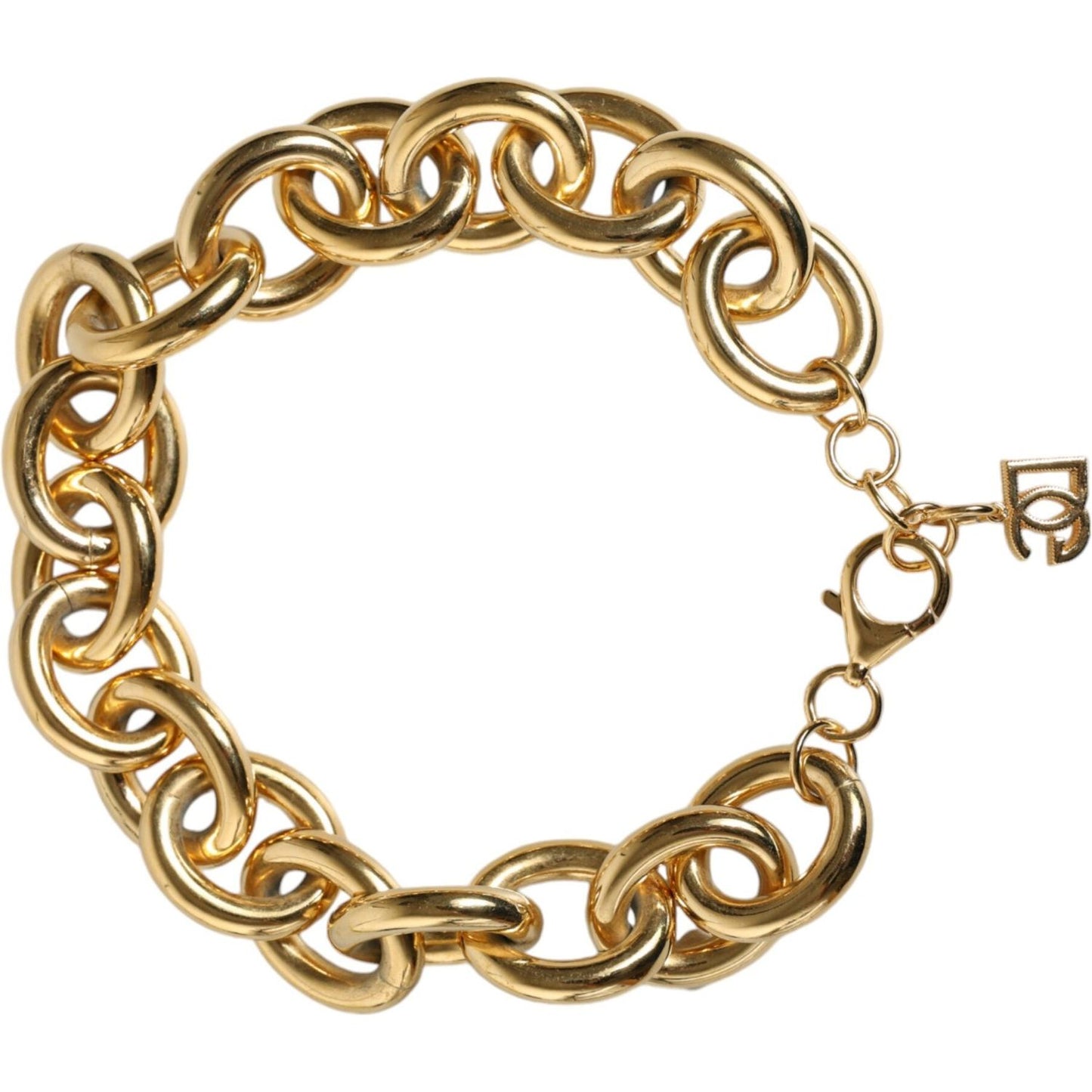 Dolce & Gabbana Gold Tone Brass Maxi Chain Lobster Clasp Logo Bracelet Bracelet Dolce & Gabbana