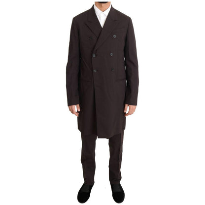 Dolce & Gabbana Bordeaux Wool Stretch Long 3 Piece Suit Dolce & Gabbana