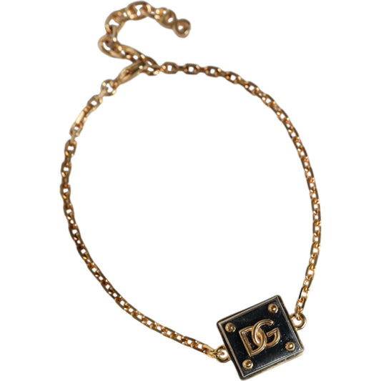 Dolce & Gabbana Gold Brass Chain Logo Sicily Pendant Necklace Necklace Dolce & Gabbana