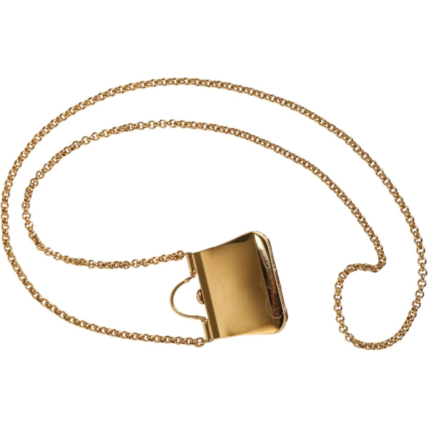 Dolce & Gabbana Gold Brass Chain Sicily Micro Bag Pendant Necklace Necklace Dolce & Gabbana