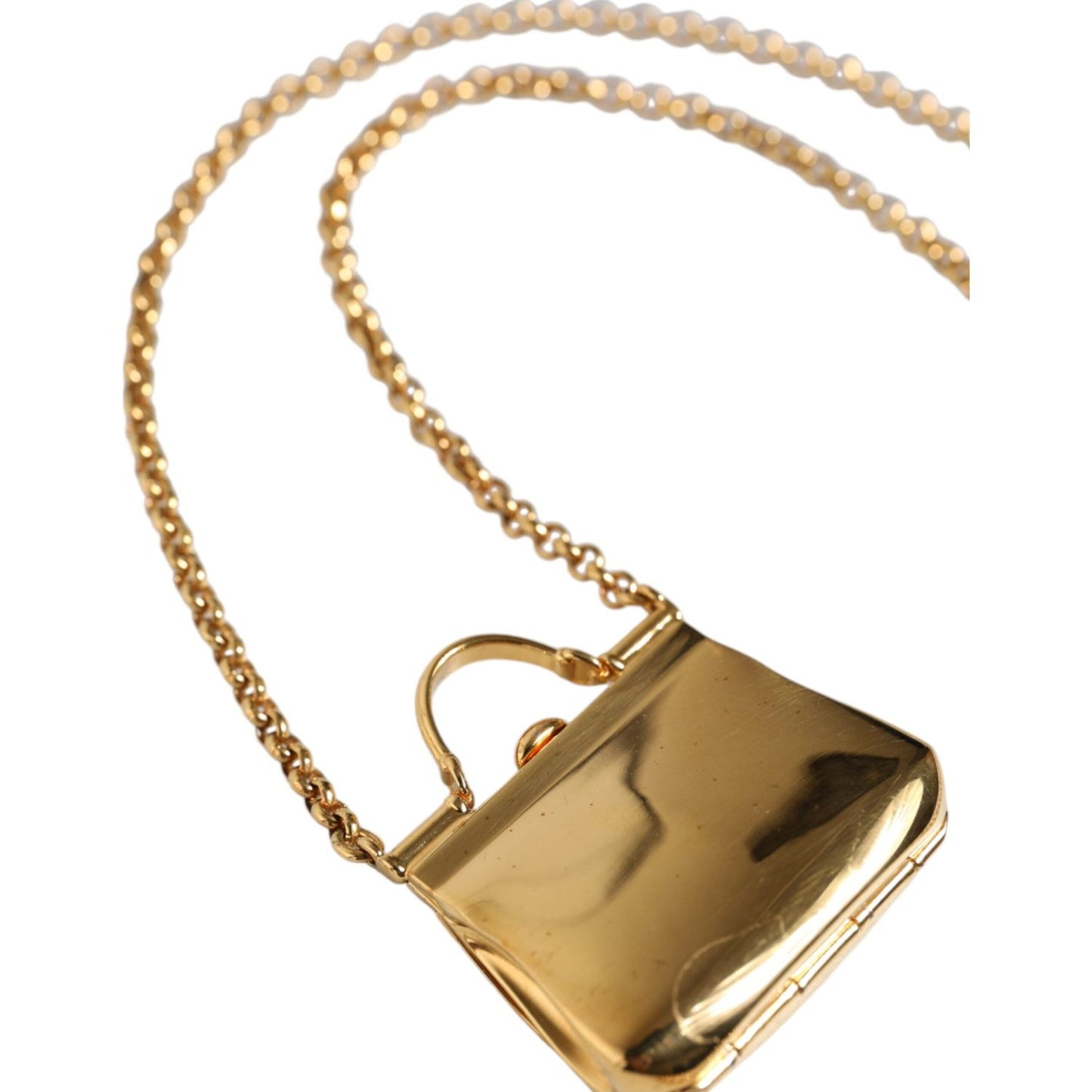 Dolce & Gabbana Gold Brass Chain Sicily Micro Bag Pendant Necklace Necklace Dolce & Gabbana