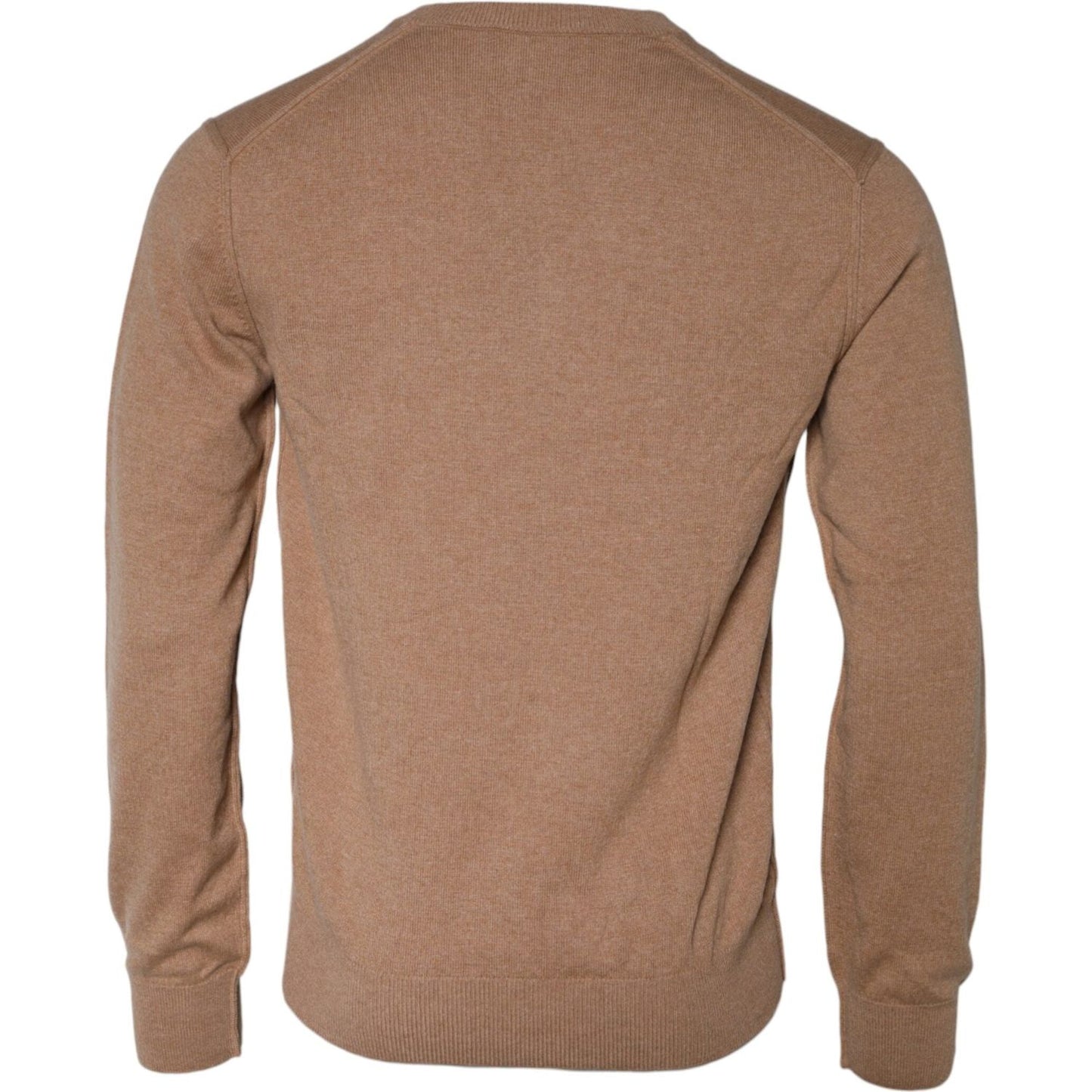 Dolce & Gabbana Brown Cashmere Knit V-neck Pullover Sweater Dolce & Gabbana