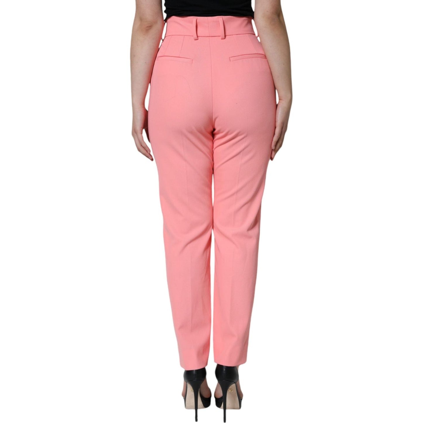 Dolce & Gabbana Rose Pink Polyester High Waist Tapered Pants Dolce & Gabbana