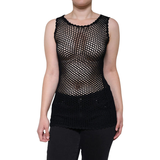 Dolce & Gabbana Black Mesh See Through Sleeveless Tank Top Dolce & Gabbana