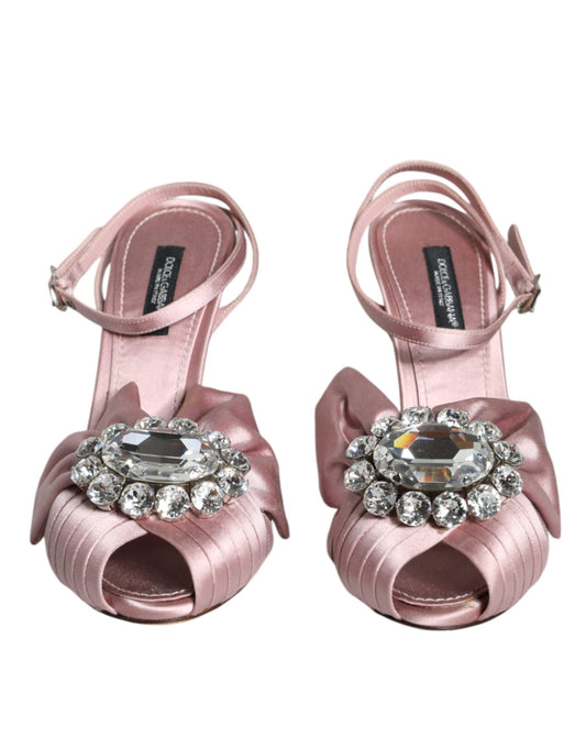 Dolce & Gabbana Pink Keira Crystal Heels Sandals Shoes Dolce & Gabbana