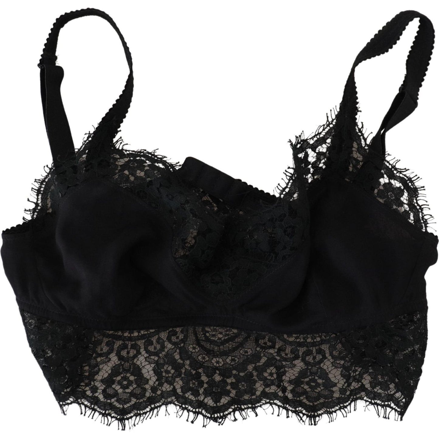 Dolce & Gabbana Black Floral Lace Stretch Bralette Underwear Dolce & Gabbana