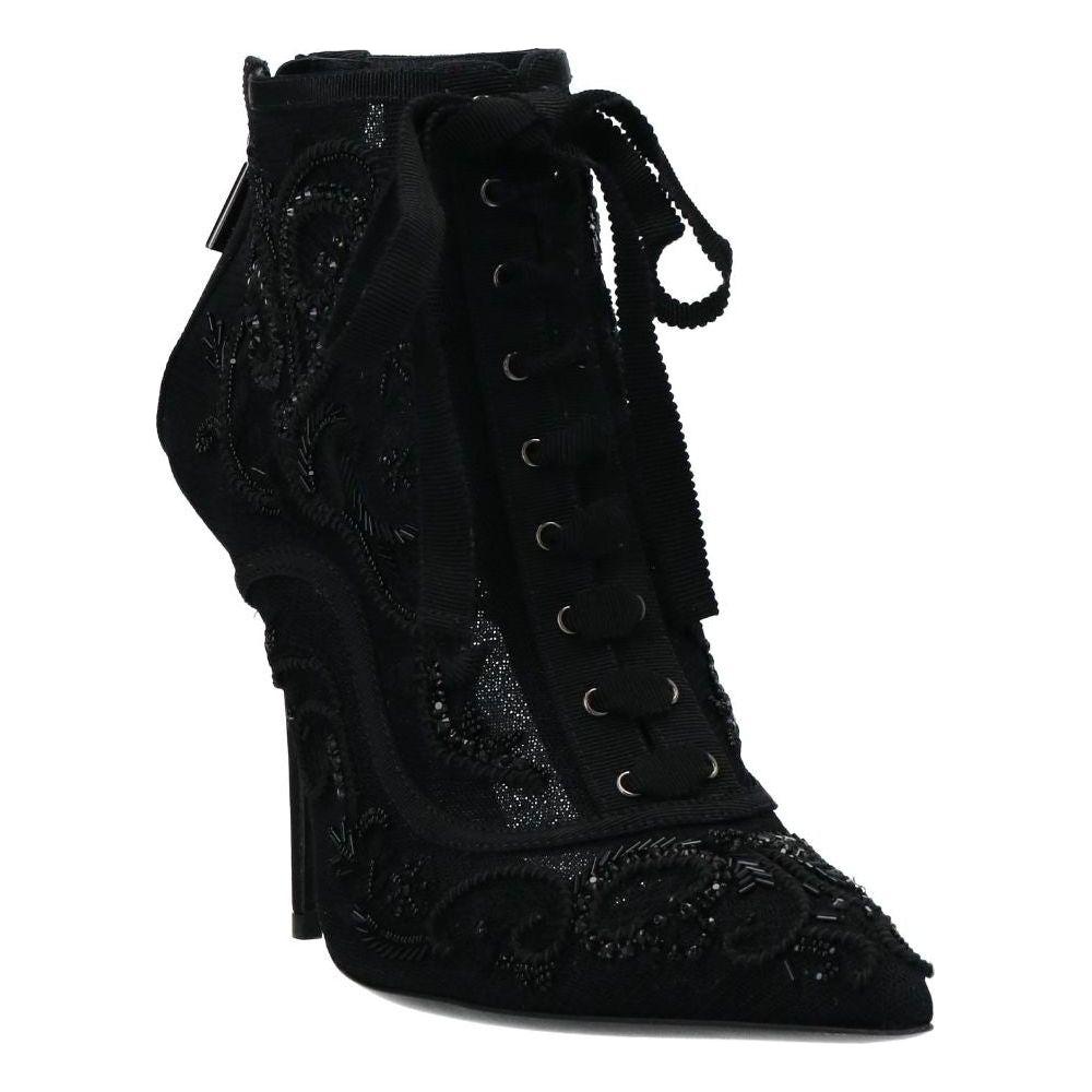 Dolce & Gabbana Black Polyester Boot Dolce & Gabbana