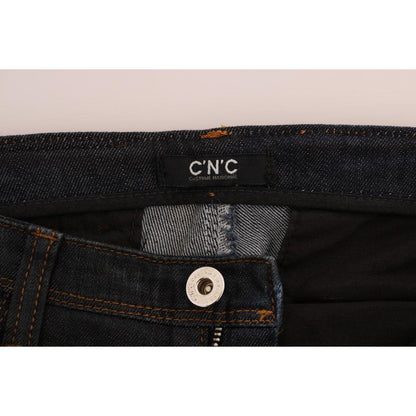 Costume National Dark Blue Cotton Slim Fit Jeans