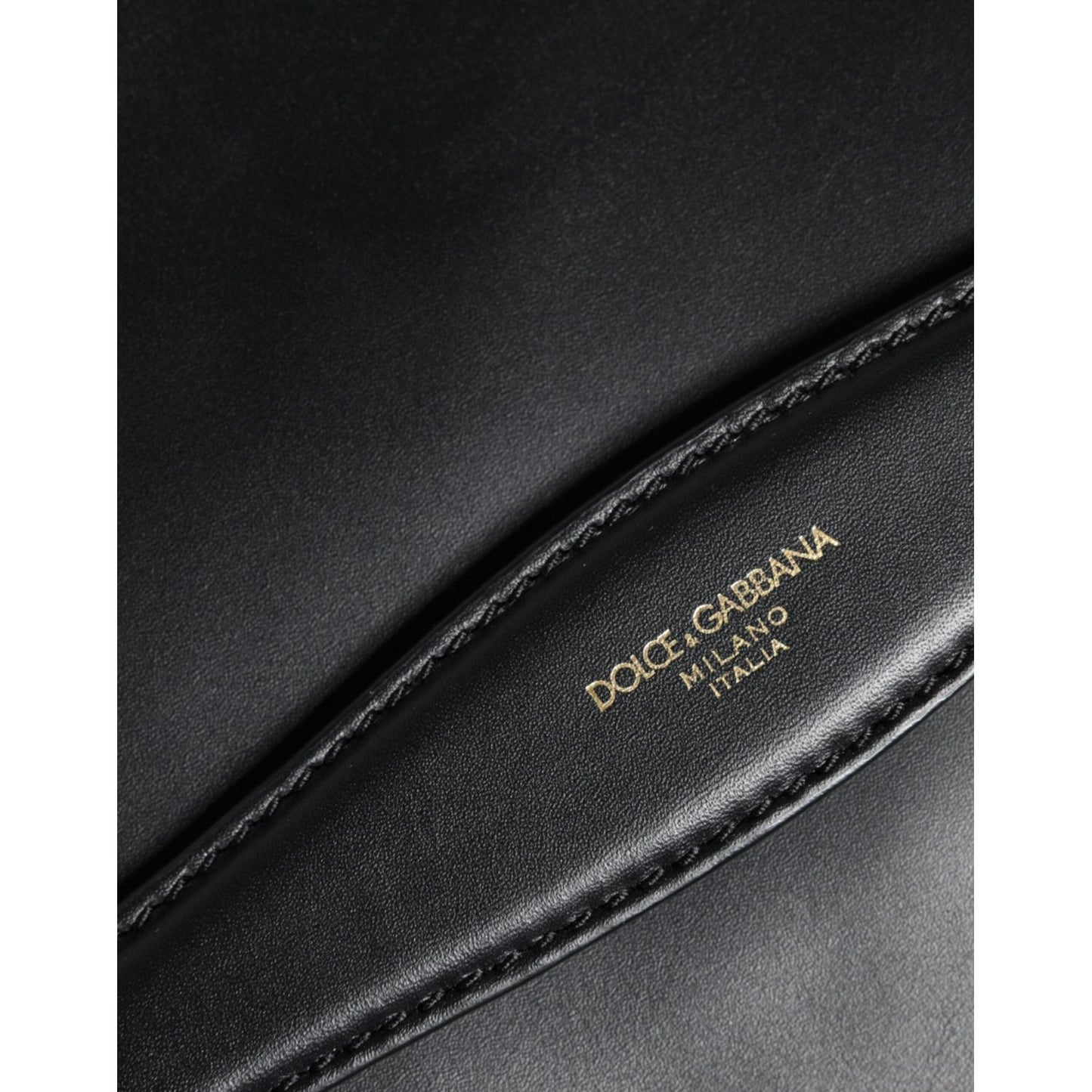 Dolce & Gabbana Black Calfskin Leather Mediterranean Pouch Bag Dolce & Gabbana