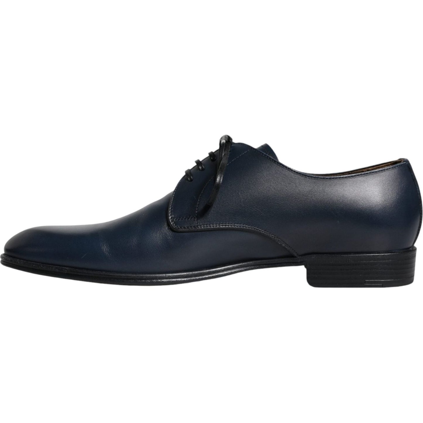 Dolce & Gabbana Navy Blue Leather Derby Dress Formal Shoes Dolce & Gabbana