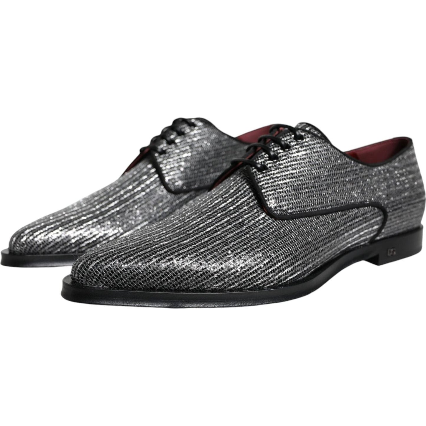 Dolce & Gabbana Silver Polyurethane Derby Formal Dress Shoes Dolce & Gabbana