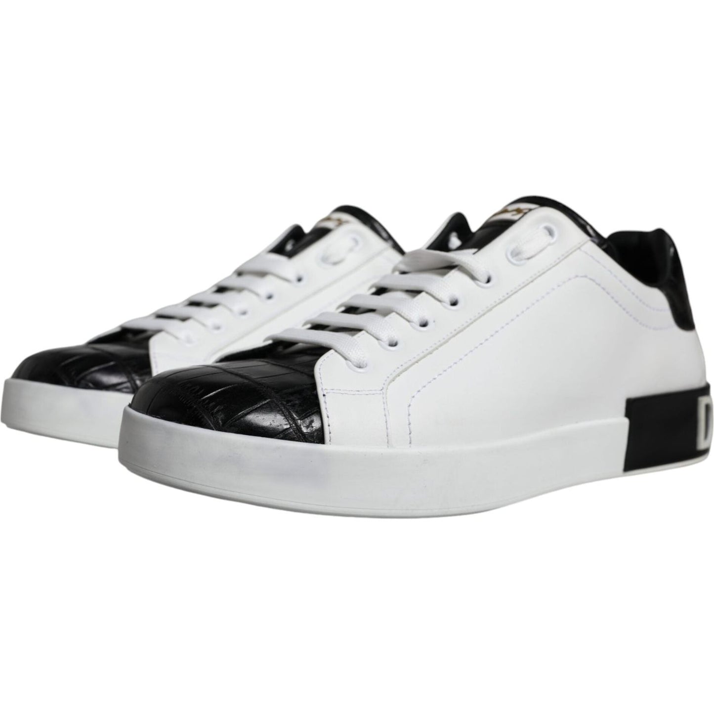 Dolce & Gabbana White Leather Logo Portofino Sneaker Shoes Dolce & Gabbana