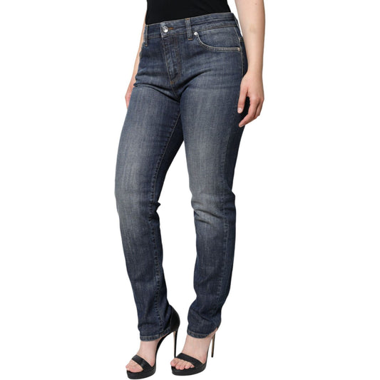 Dolce & Gabbana Dark Blue Cotton Stretch Skinny Denim Jeans Dolce & Gabbana