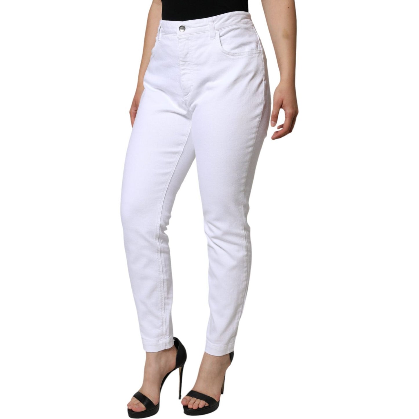 Dolce & Gabbana White Cotton Stretch AUDREY Skinny Jeans Dolce & Gabbana