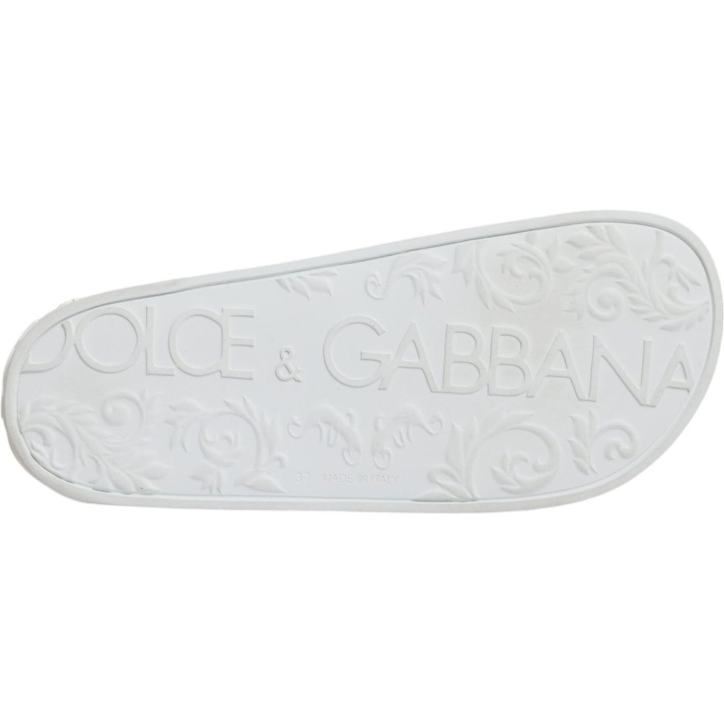 Dolce & Gabbana White Rubber Slides Sandals Beachwear Shoes Dolce & Gabbana