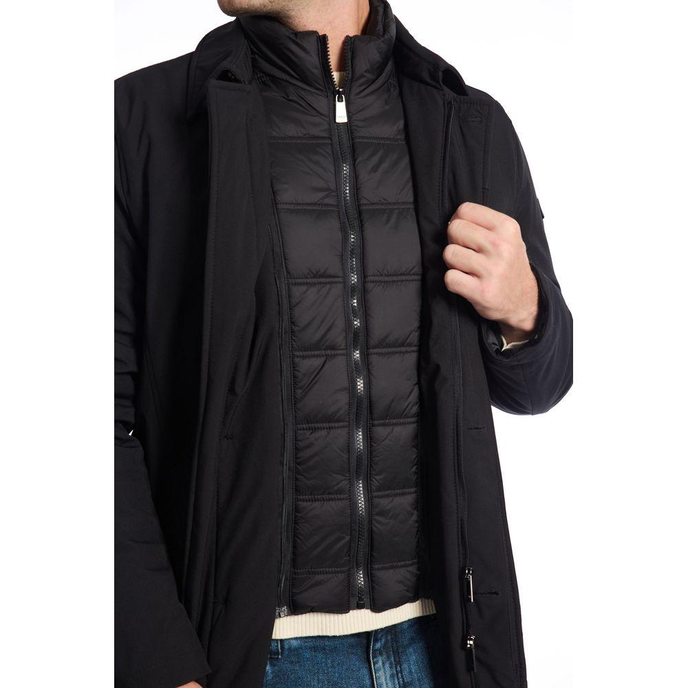 Baldinini Trend Black Polyester Men Jacket Baldinini Trend