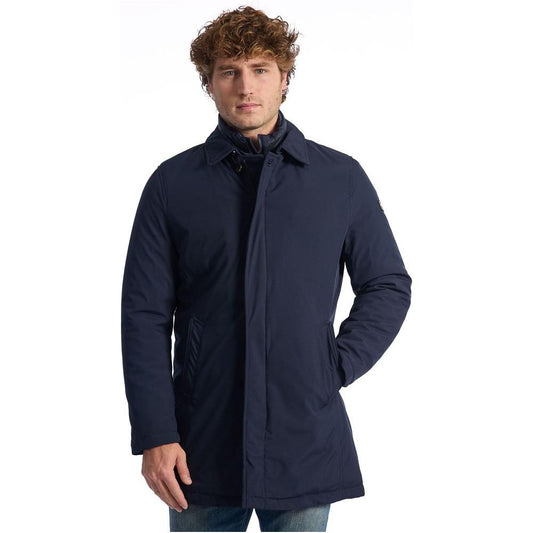 Baldinini Trend Blue Polyester Men Jacket Baldinini Trend