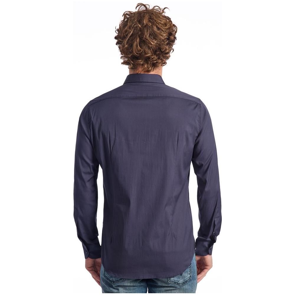 Baldinini Trend Blue Cotton Men Shirt Baldinini Trend