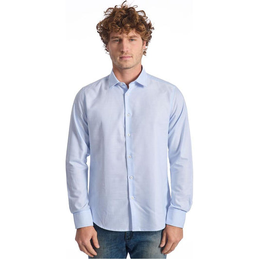 Baldinini Trend Light Blue Cotton Shirt Baldinini Trend