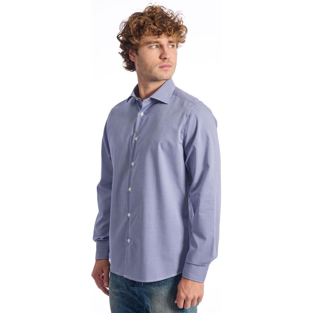 Baldinini Trend Blue Cotton Men Shirt Baldinini Trend